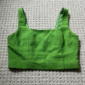 Green Abercrombie crop top xs, adjustable straps